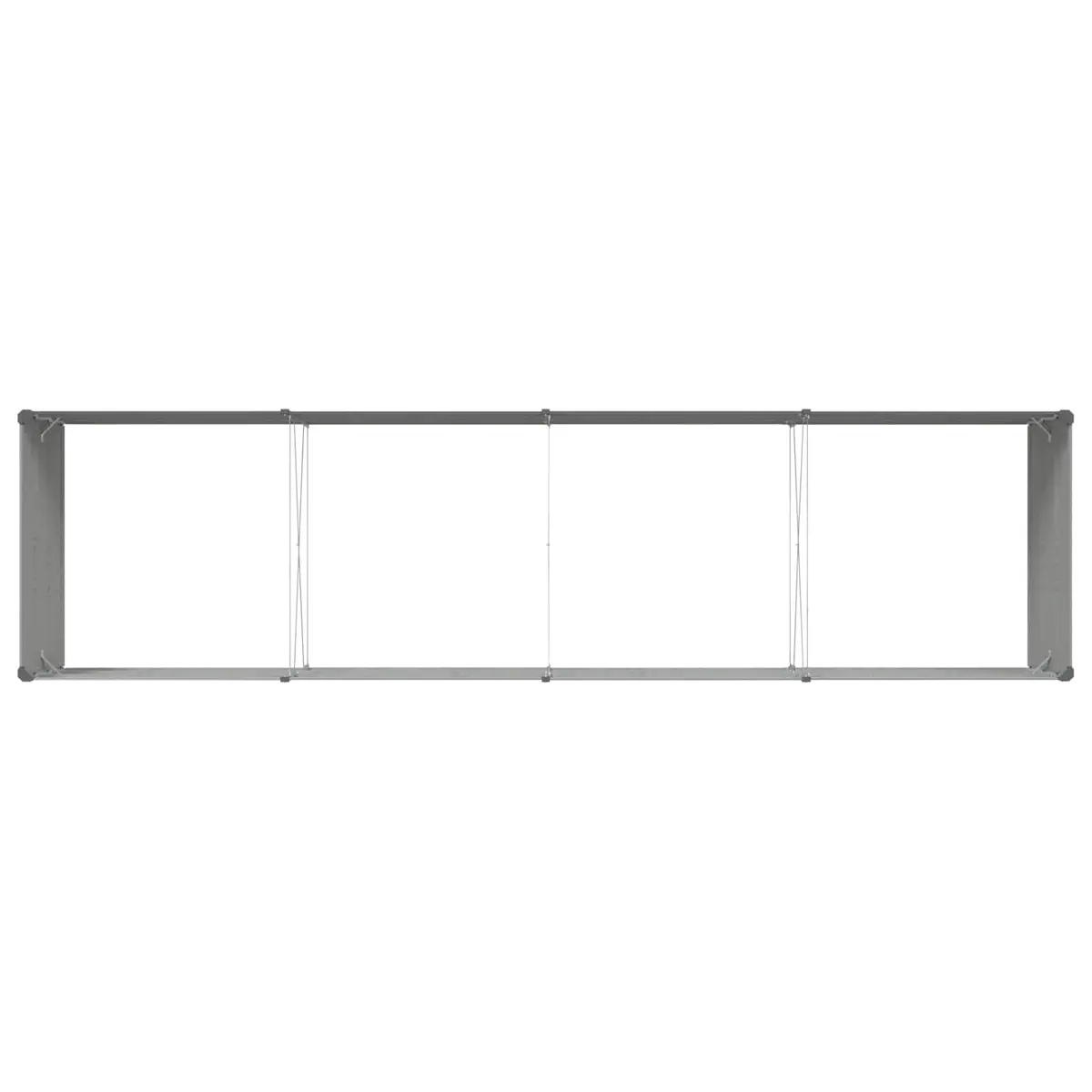 Outdoor Raised Garden Bed Light Grey Galvanised Steel 385 x 100 x 45 cm Planter Suitable for Gardens Patios and Terraces