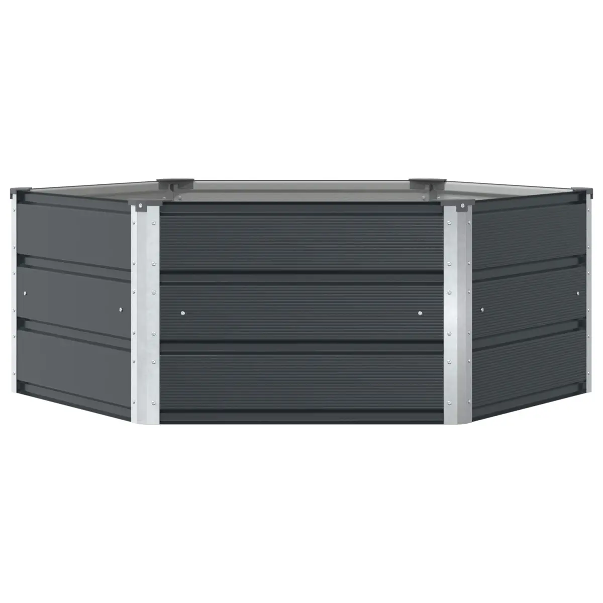 Hexagon Steel Planter Anthracite 129x129x45cm Durable Weather Resistant Garden Outdoor Raised Bed