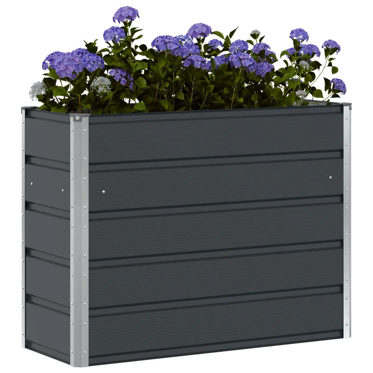 Steel Planter Anthracite 100 x 40 x 75 cm Garden Patio Indoor Outdoor Pot