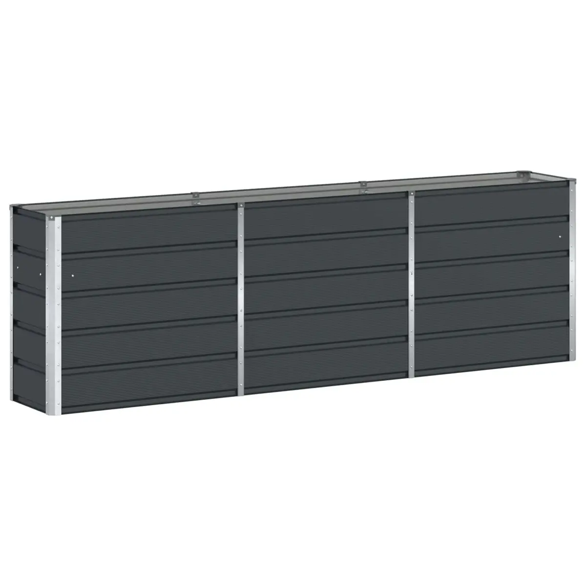 Steel Planter Anthracite 240x40x75cm Garden Patio Indoor Outdoor Flower Box