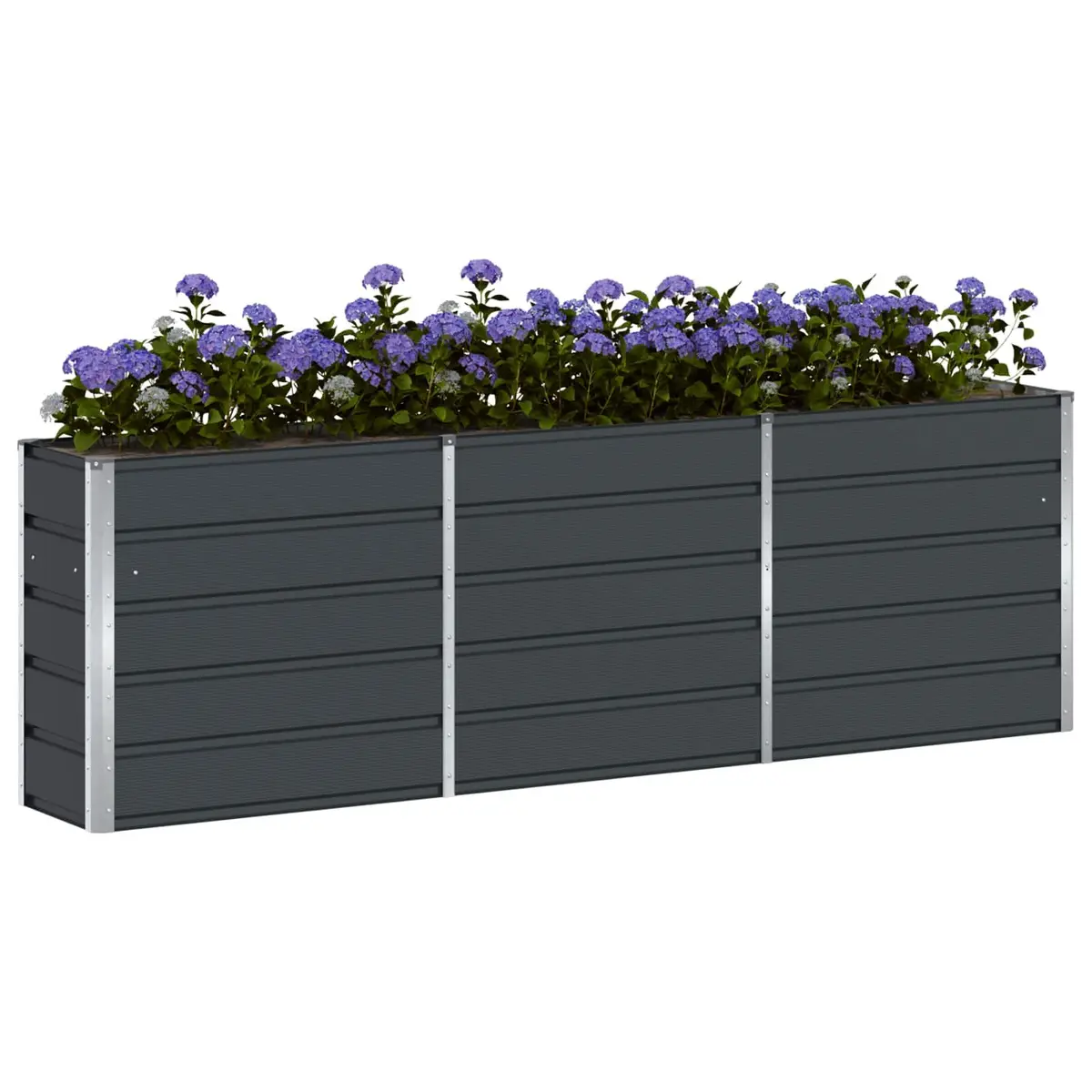 Steel Planter Anthracite 240x40x75cm Garden Patio Indoor Outdoor Flower Box