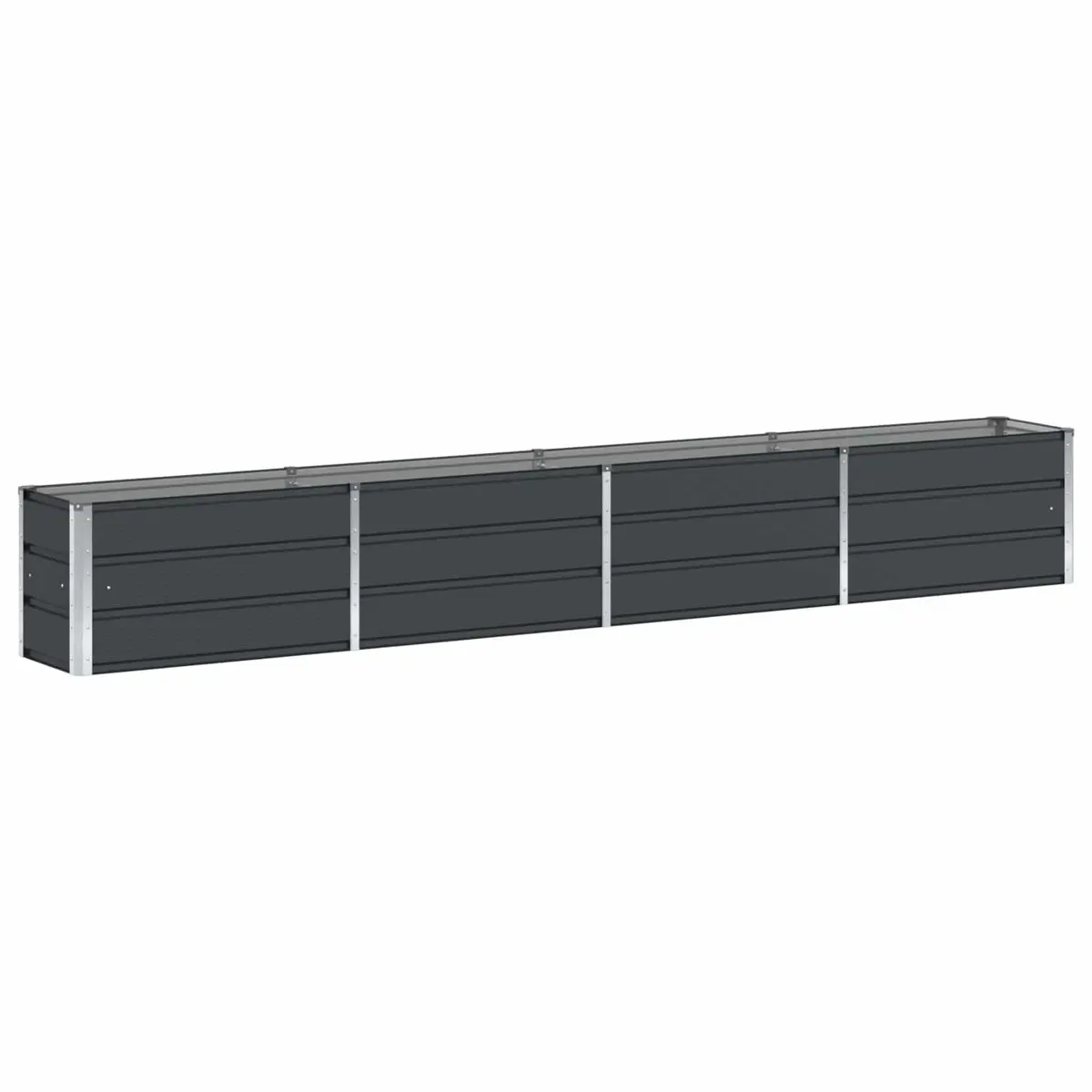 Steel Planter Anthracite 320cm x 40cm x 45cm Indoor Outdoor Garden Patio Pot