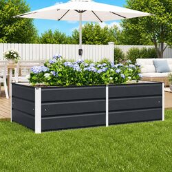Sleek Anthracite Steel Planter for Indoor and Outdoor