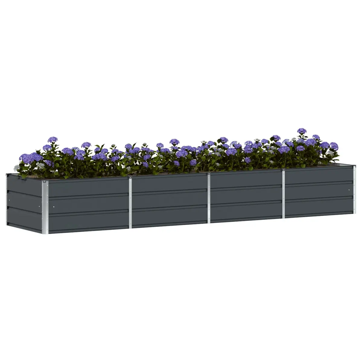 Modern Steel Planter Anthracite 320 x 80 x 45 cm Garden Terrace Indoor Outdoor
