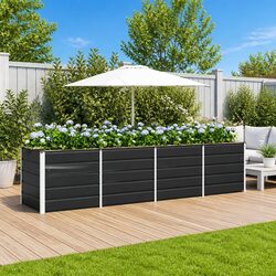 Concise Anthracite Steel Planter 320x80x75cm
