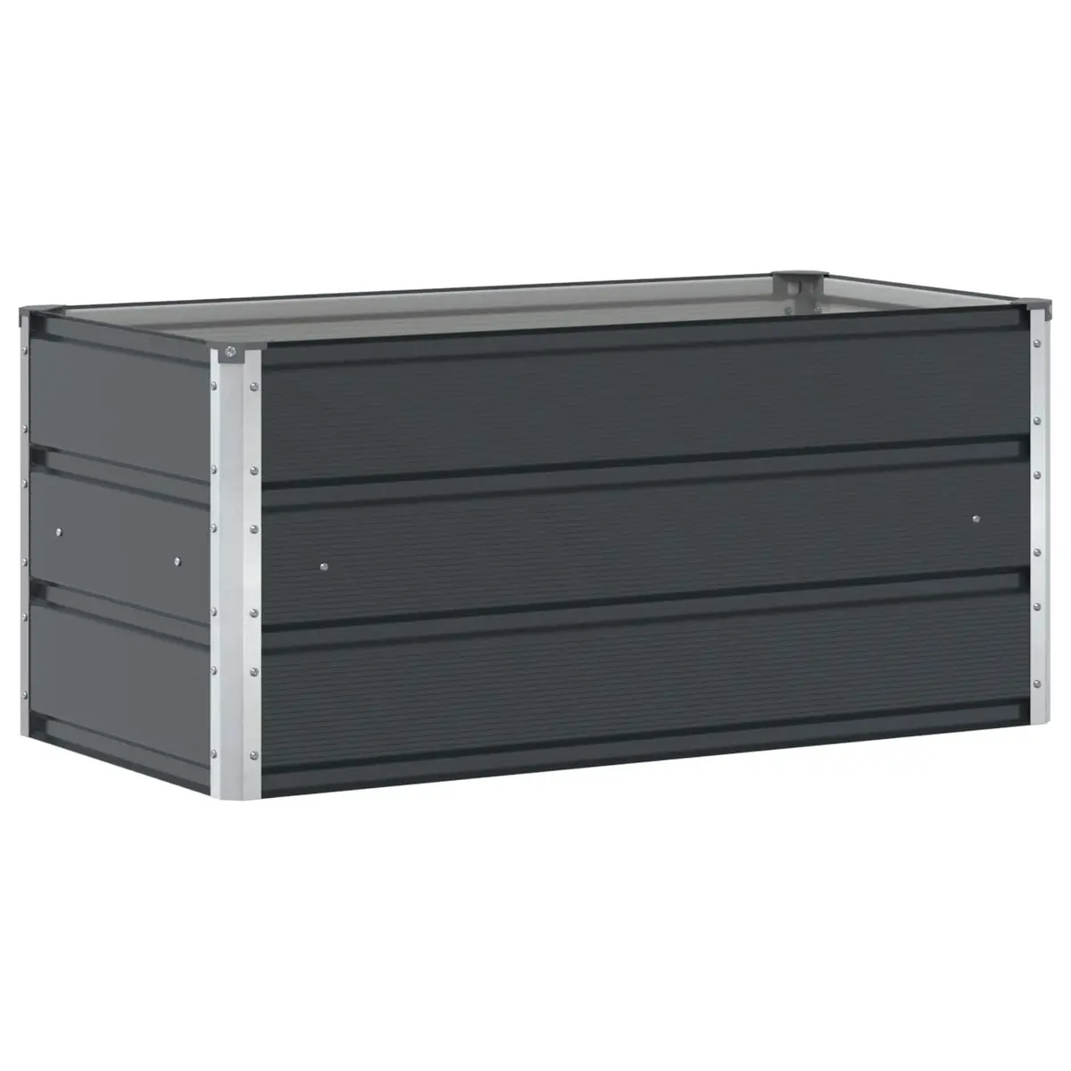 Steel Planter Anthracite 100 x 50 x 45 cm Galvanised Garden Outdoor Raised Bed