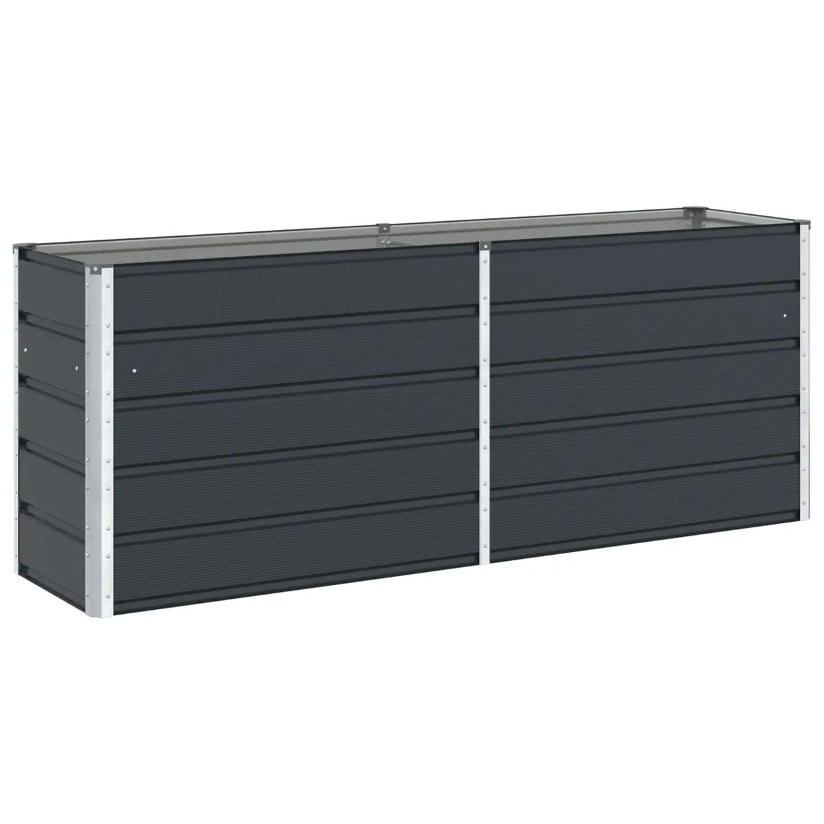 Steel Planter Anthracite 195 x 50 x 75 cm Galvanised Outdoor Pot