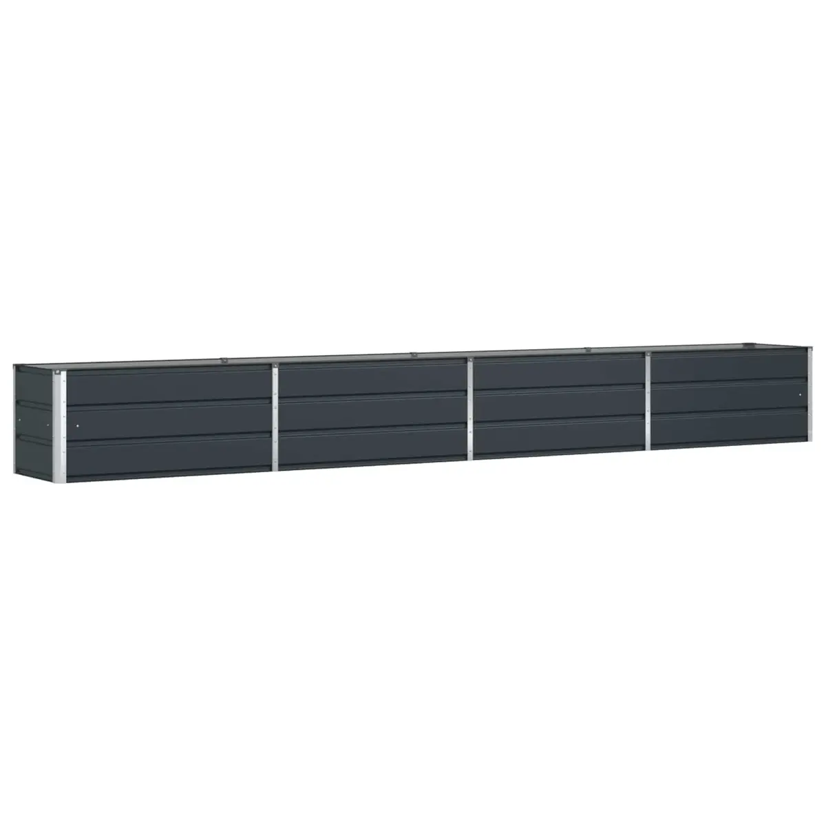 Galvanised Steel Planter Anthracite 385 x 50 x 45 cm Outdoor Raised Bed