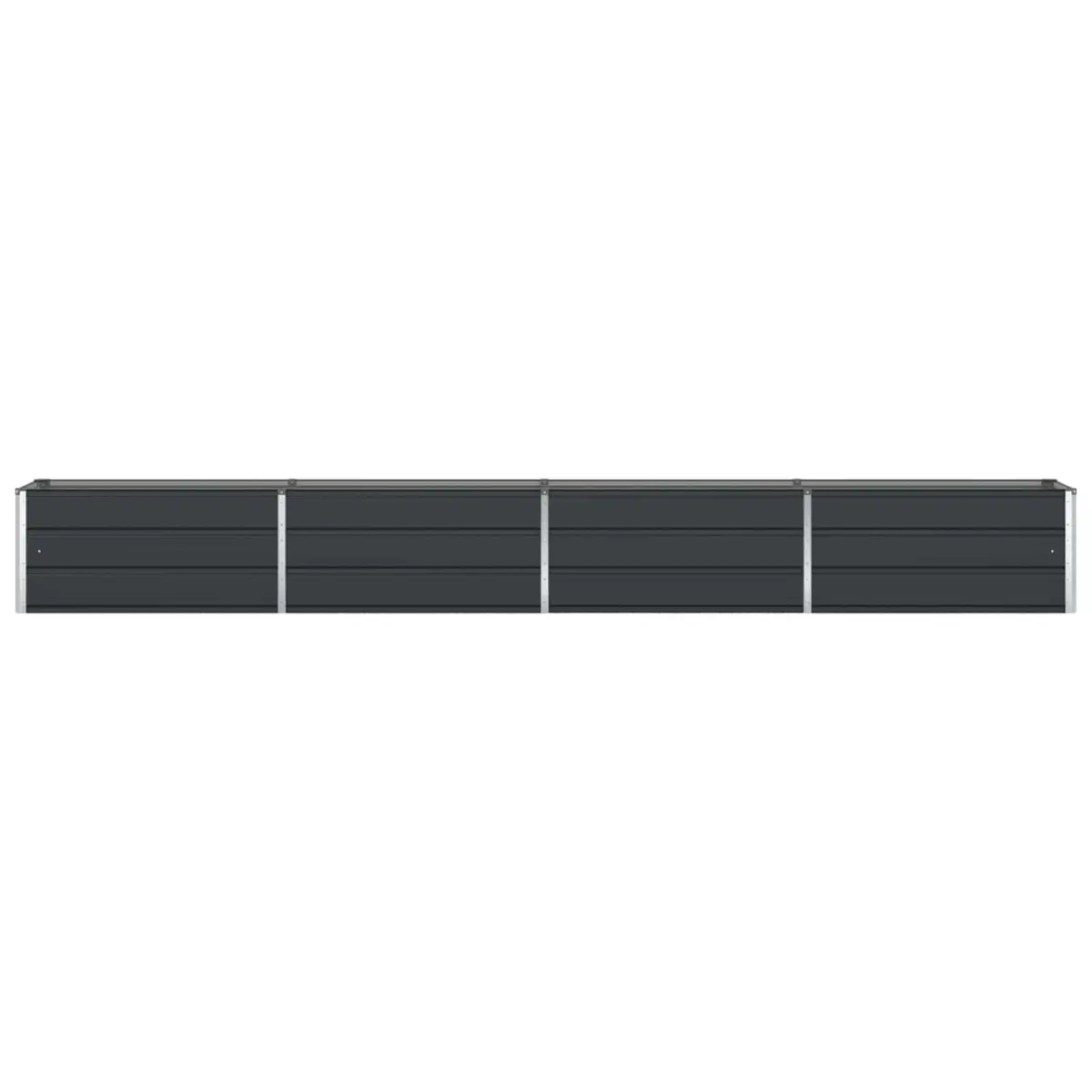 Galvanised Steel Planter Anthracite 385 x 50 x 45 cm Outdoor Raised Bed