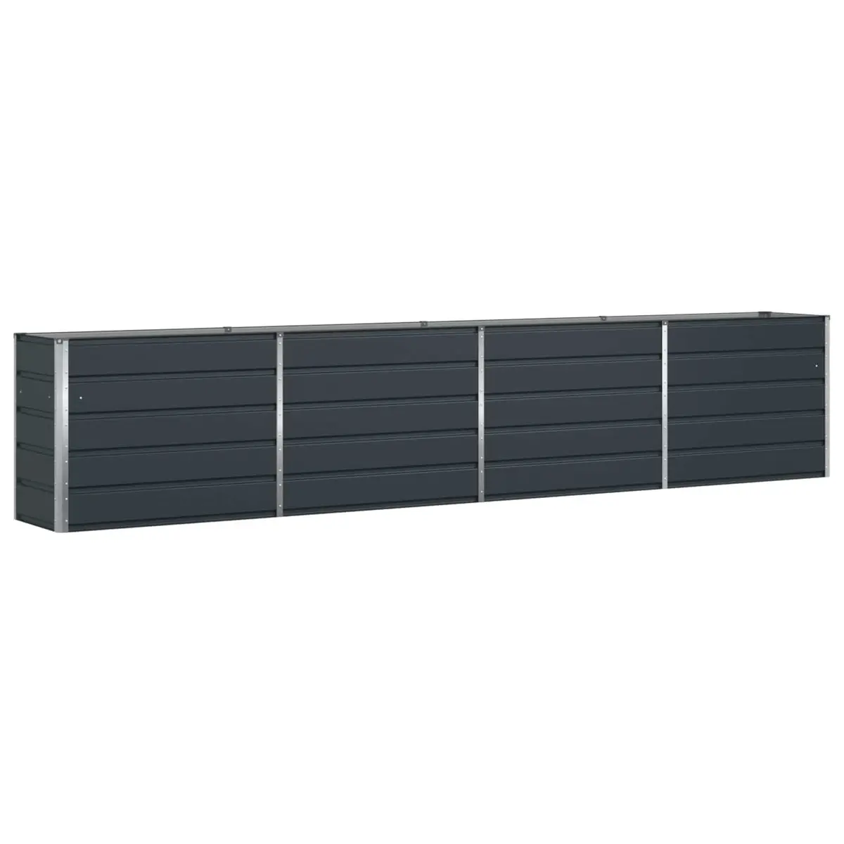 Steel Planter Anthracite 385 x 50 x 75 cm Galvanised Steel Outdoor Raised Bed