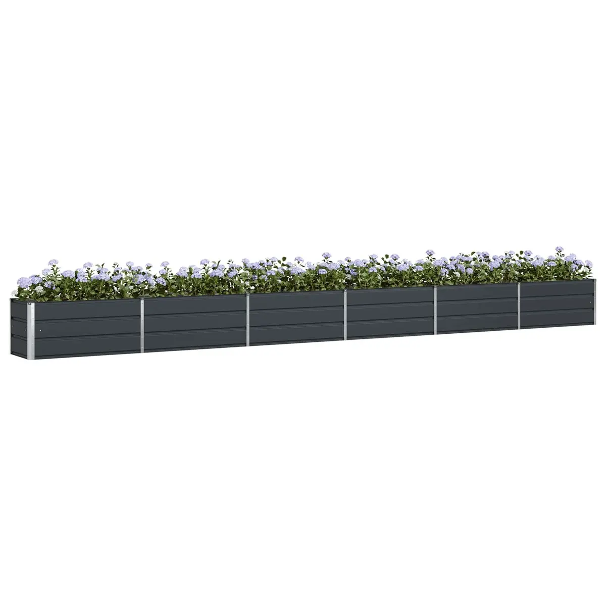 Galvanised Steel Planter Anthracite 580 x 50 x 45 cm Modern Outdoor Pot Box