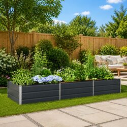 Spacious Anthracite Galvanised Steel Planter