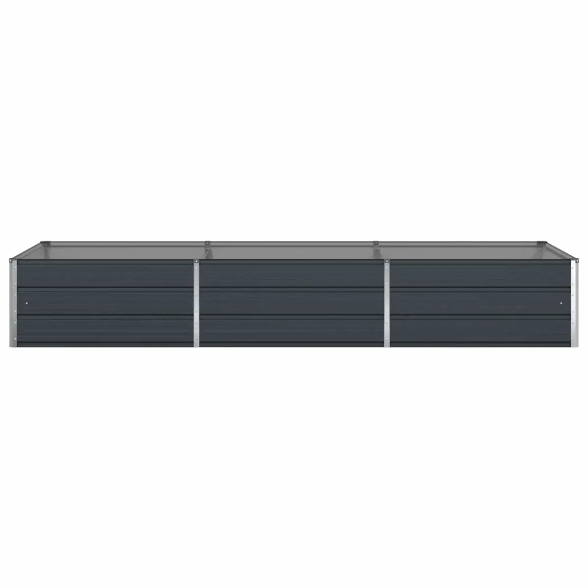 Large Planter Anthracite 290 x 100 x 45 cm Galvanised Steel Outdoor Garden