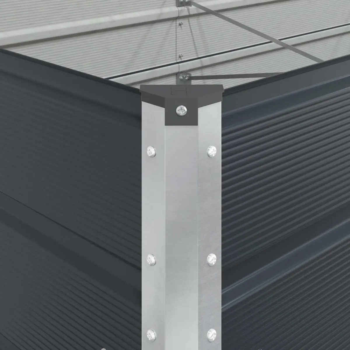 Steel Planter Anthracite 290 x 100 x 75 cm Galvanised Outdoor Pot
