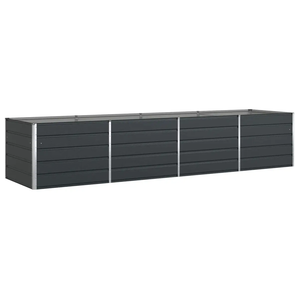 Garden Planter Anthracite 385 x 100 x 75 cm Steel Raised Flower Bed