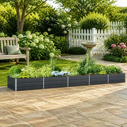 Compact Steel Planter in Anthracite for Outdoor Use