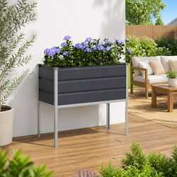 Compact Elevated Garden Planter Anthracite 100 x 45 x 90 cm