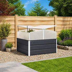 Concise Anthracite Steel Garden Planter 100x100x77cm