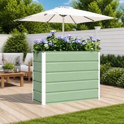 Steel Garden Planter Green Indoor Outdoor Patio Large Pot Container 100x40x75cm