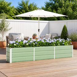 Concise 240cm Green Steel Planter for Any Space