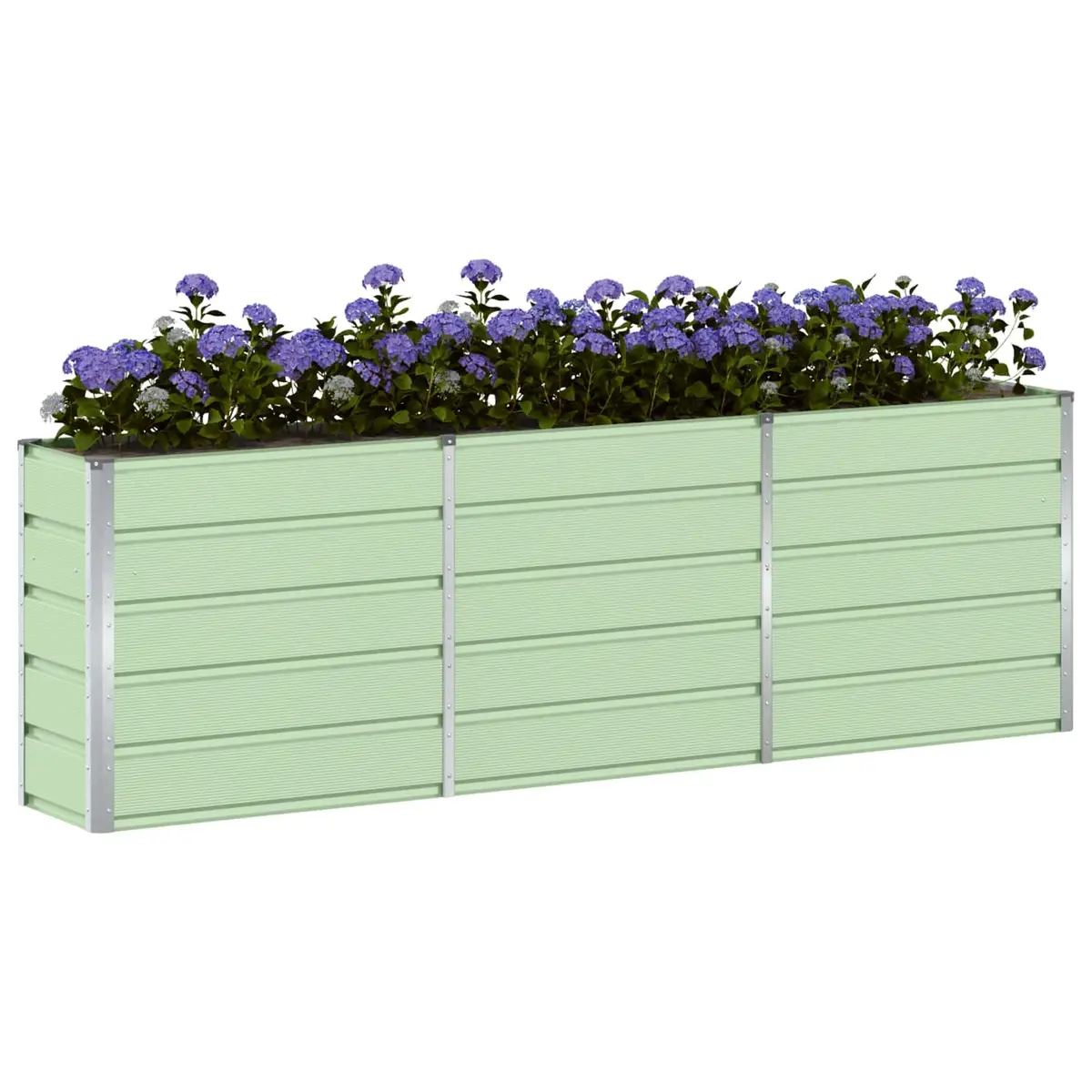 Steel Planter Green 240 x 40 x 75 cm Durable Indoor Outdoor Garden Patio Raised Bed