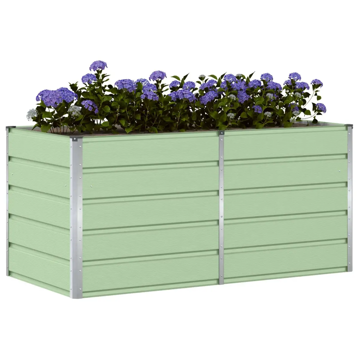 Steel Garden Planter Green 160x80x75cm Modern Outdoor Indoor Plant Container