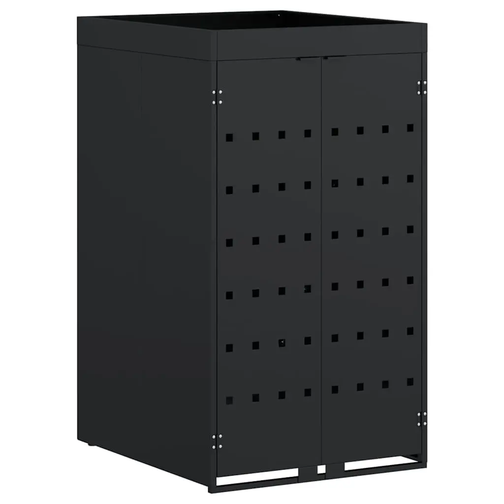 Wheelie Bin Storage Black Single 240L Outdoor Garden Waste Concealment with Planter Roof