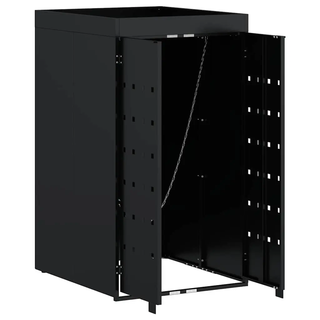 Wheelie Bin Storage Black Single 240L Outdoor Garden Waste Concealment with Planter Roof
