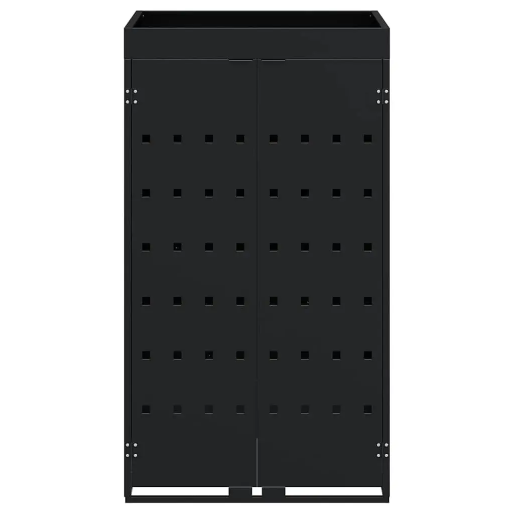 Wheelie Bin Storage Black Single 240L Outdoor Garden Waste Concealment with Planter Roof