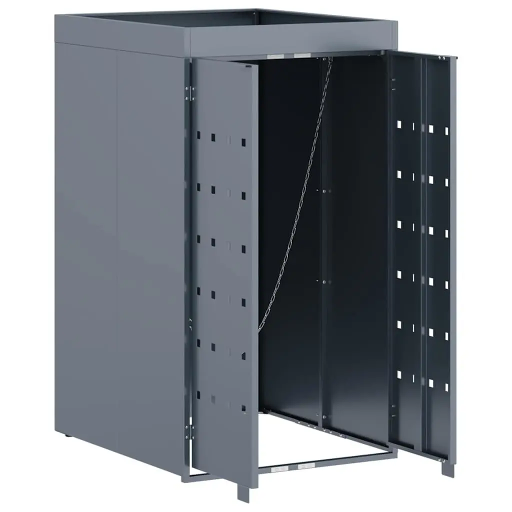 Wheelie Bin Storage Light Grey Single 240L Enclosure with Planter Roof