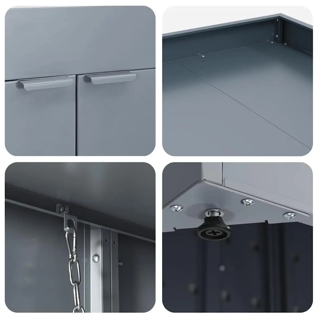 Wheelie Bin Storage Light Grey Single 240L Enclosure with Planter Roof