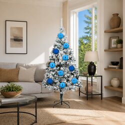 Compact and Stylish Blue Christmas Baubles - Set of 3
