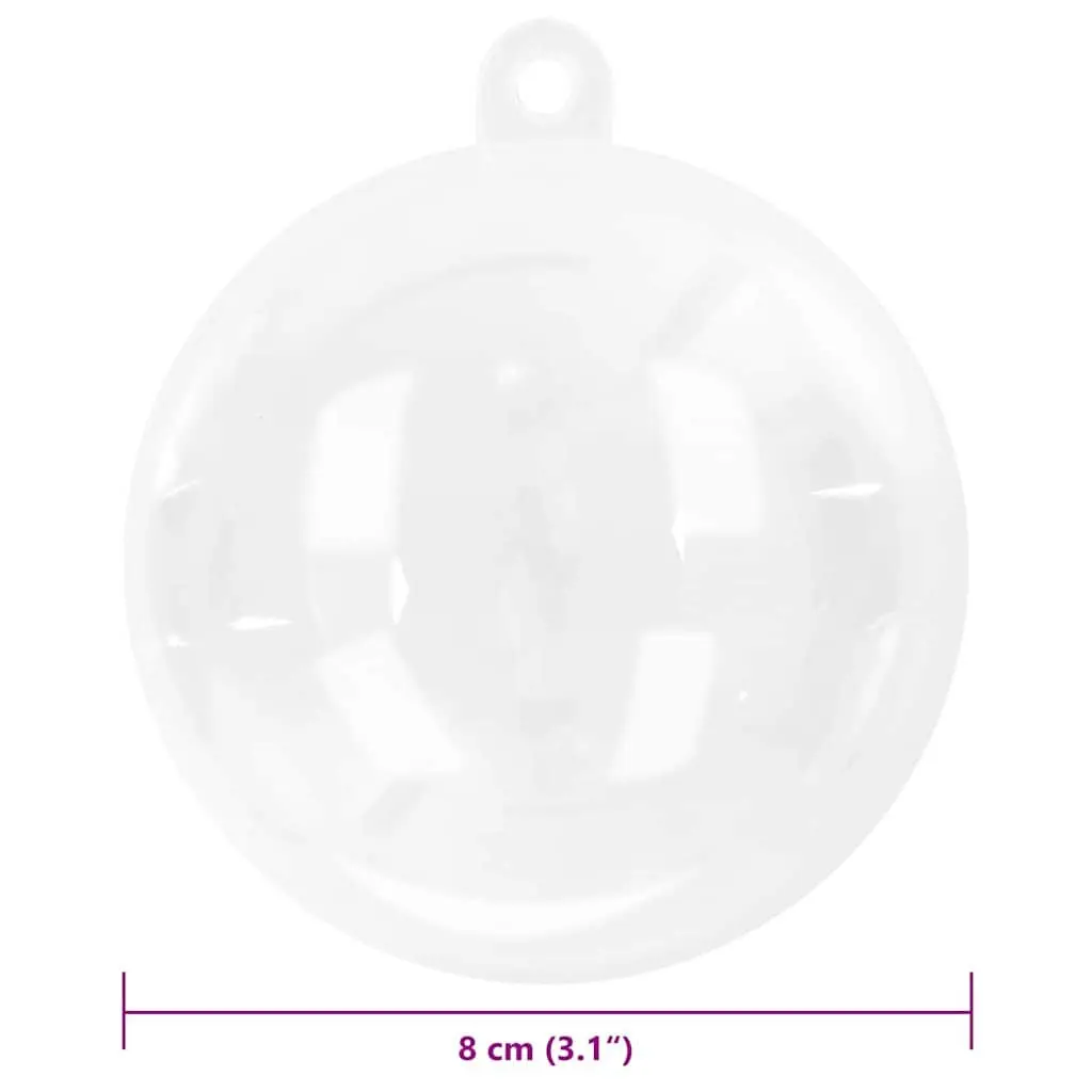 Transparent Christmas Baubles 25 Piece Set 8 cm Lightweight Holiday Tree Ornaments