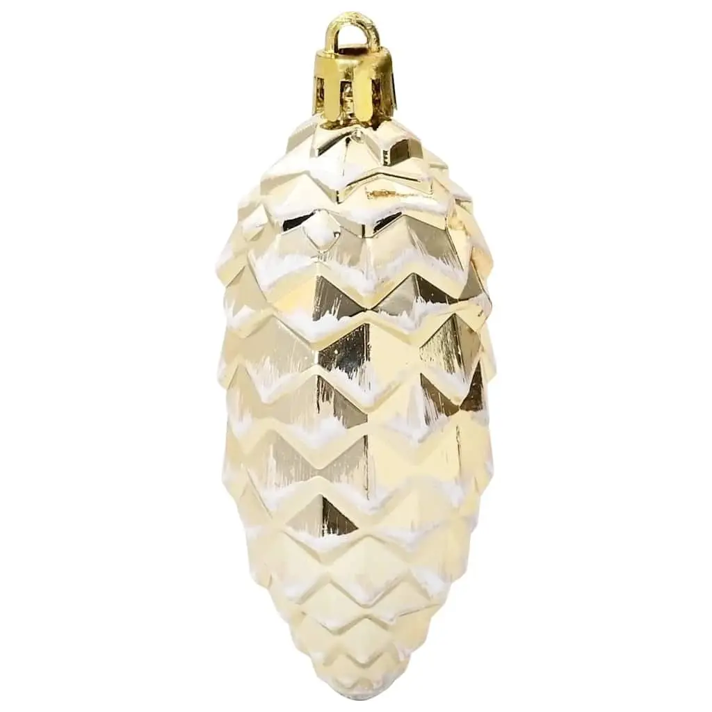 Christmas Pine Cone Ball Ornaments Gold 40 Piece Glossy Finish