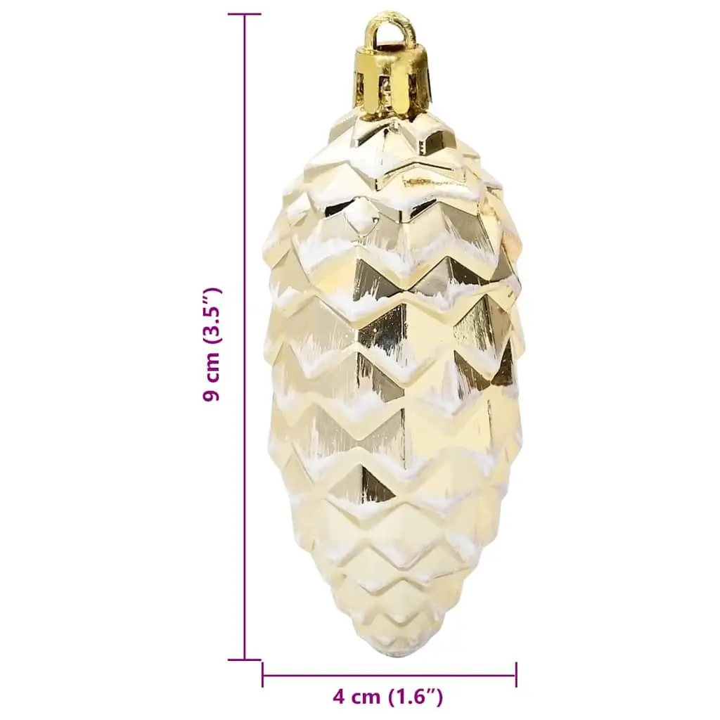 Christmas Pine Cone Ball Ornaments Gold 40 Piece Glossy Finish