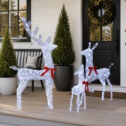 Concise 3 Piece LED Reindeer Family - Holiday Decor