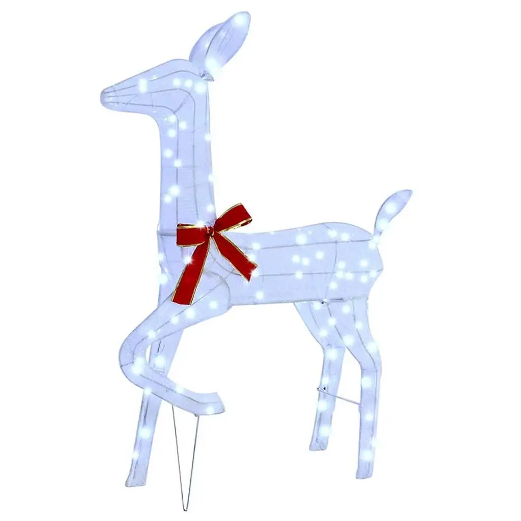 Reindeer Family 3 Piece Fabric Decoration Cool White LED Indoor Outdoor
