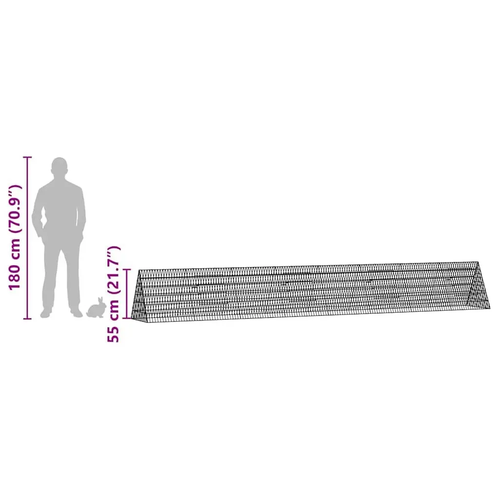 Rabbit Cage Silver 430x55x55cm Galvanised Steel Outdoor Small Animal Habitat