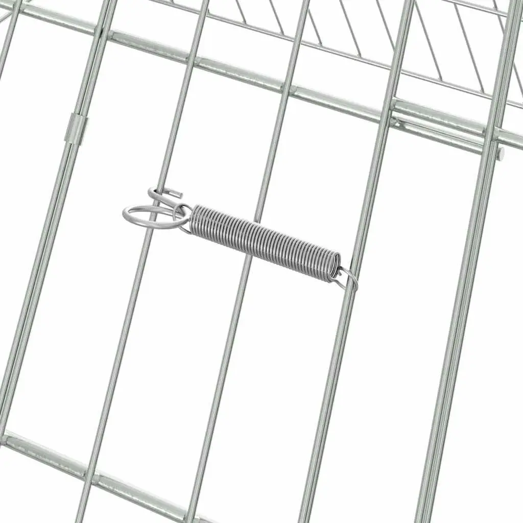 Rabbit Cage Silver 110x100x85cm Outdoor Galvanised Steel Weatherproof Enclosure