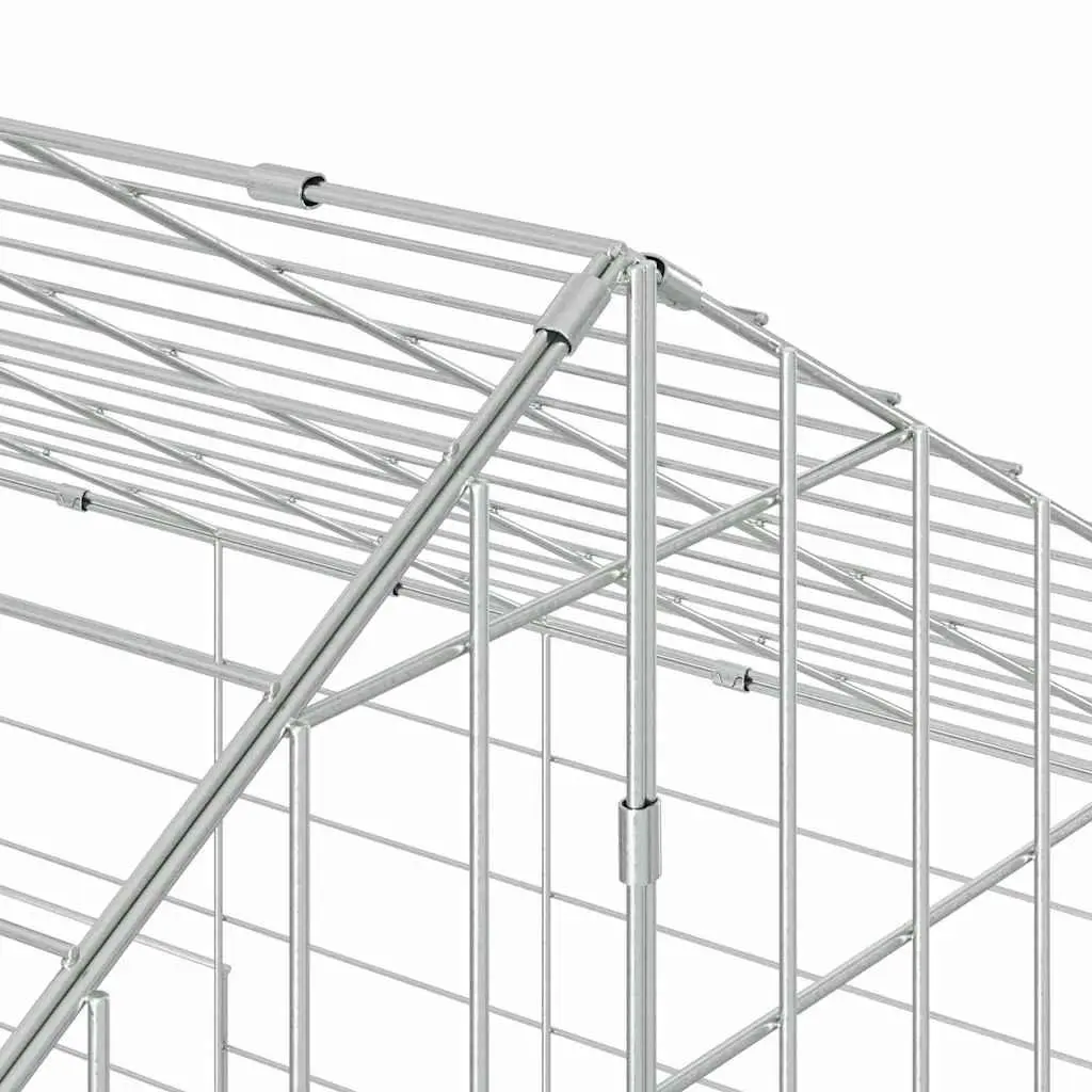 Rabbit Cage Silver 100 x 78 x 78 cm Galvanised Steel Outdoor Habitat