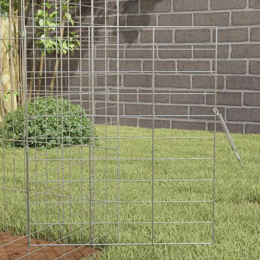 Rabbit Cage Silver 100 x 78 x 78 cm Galvanised Steel Outdoor Habitat
