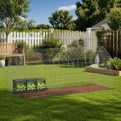 Rabbit Cage 200x78x78cm Silver Outdoor Pet Habitat Galvanised Steel Bunny House