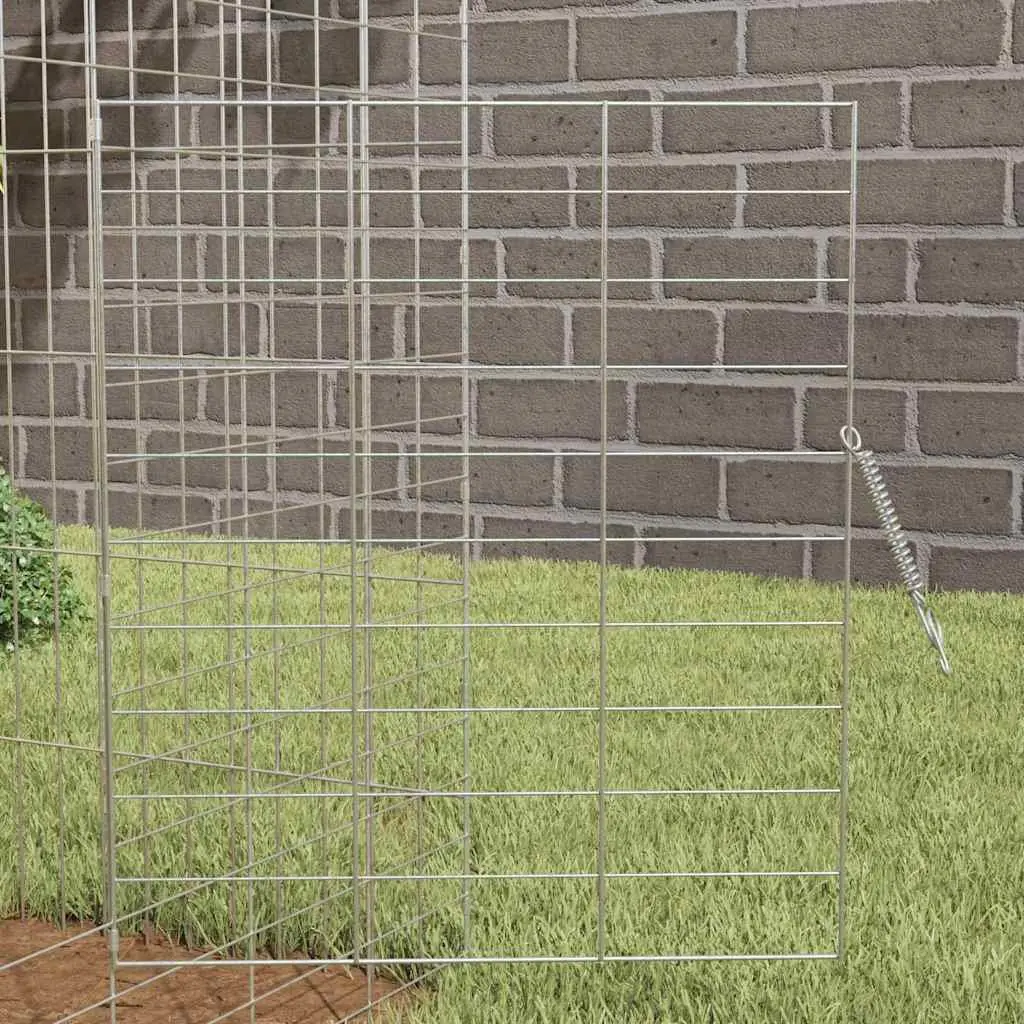 Rabbit Cage Silver 200x78x78cm Outdoor Habitat Galvanised Steel
