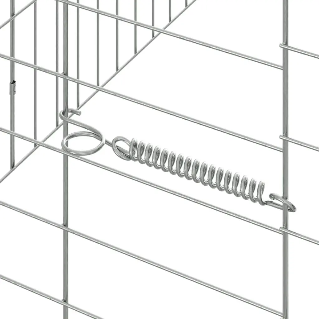 Rabbit Cage Silver 200x78x78cm Outdoor Habitat Galvanised Steel