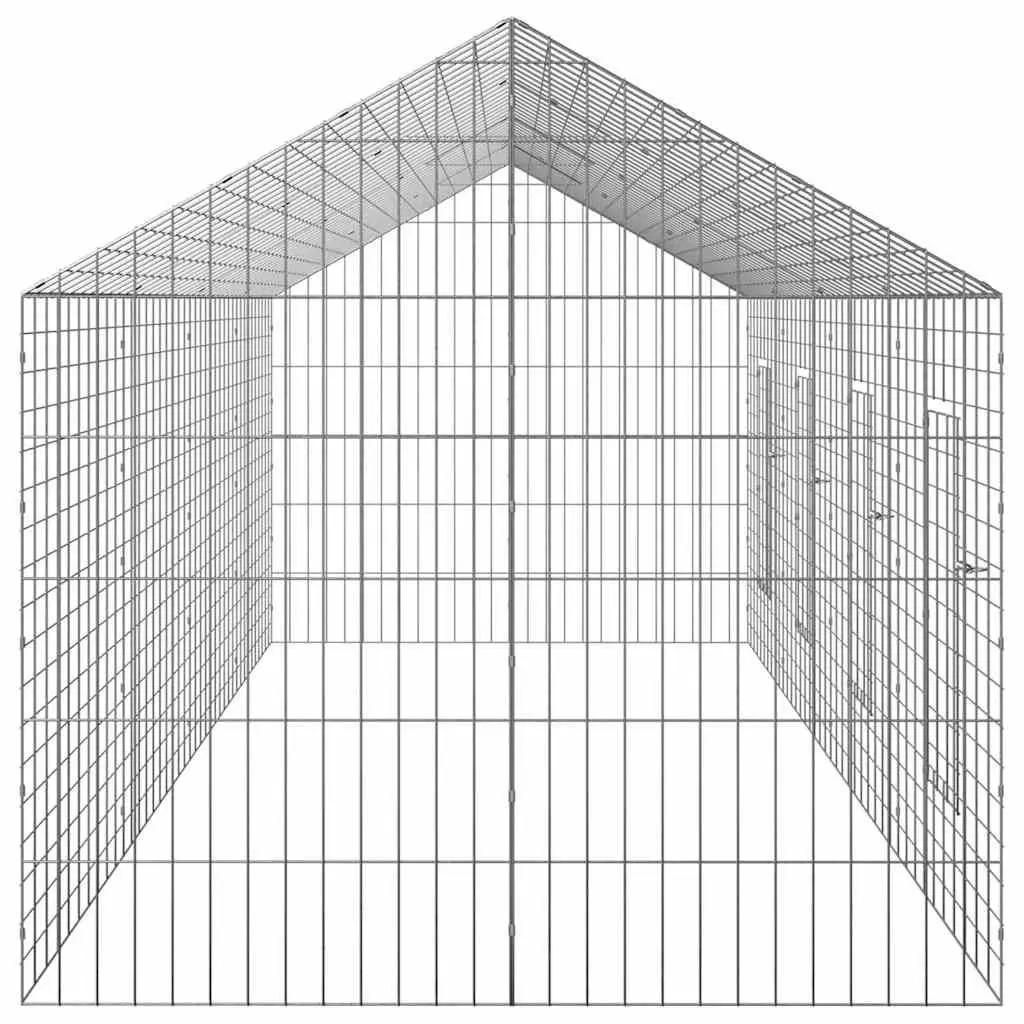 Rabbit Cage Silver 400x78x78cm Galvanized Steel Outdoor Weatherproof Garden Hutch Enclosure
