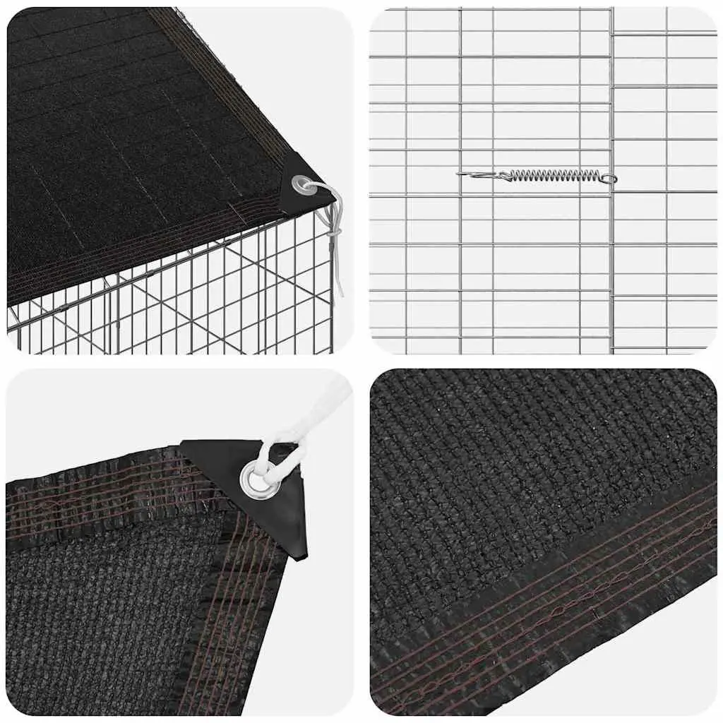 Rabbit Cage Silver 400x78x78cm Galvanized Steel Outdoor Habitat Enclosure