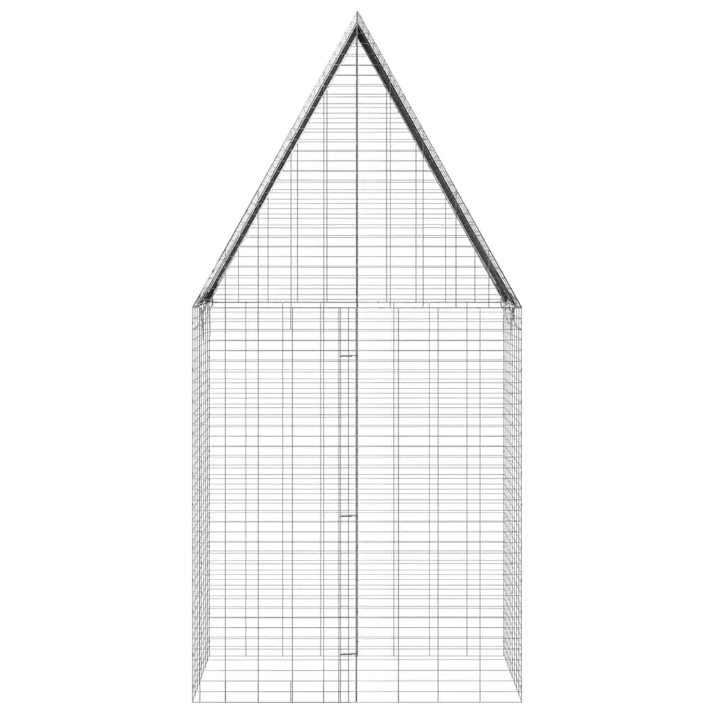 Small Animal Cage Silver 100x100x210cm Weather Resistant Galvanised Steel