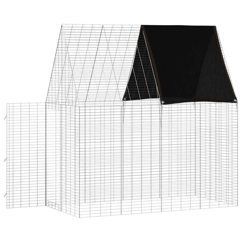 Small Animal Habitat Cage Silver Galvanised Steel Outdoor for Guinea Pig Rabbit