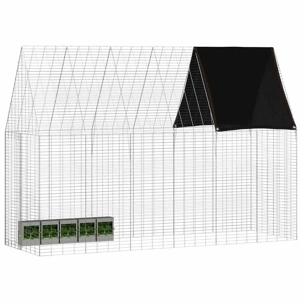 Small Animal Cage Silver 300x100x210cm Outdoor Habitat for Rabbit Guinea Pig Hamster