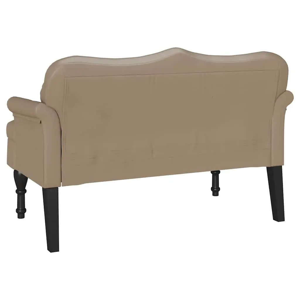 Chesterfield Bench Brown Faux Leather 120.5 x 65 x 75 cm Button Tufted Padded Seat
